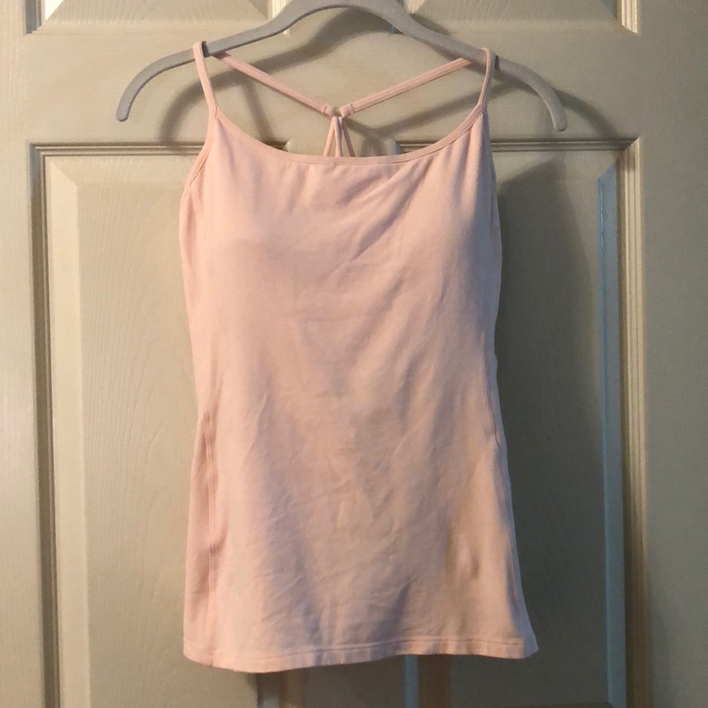 Athleta Light Pink Fitted Workout Top - XL